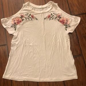 Open Shouldered White American Eagle Shirt